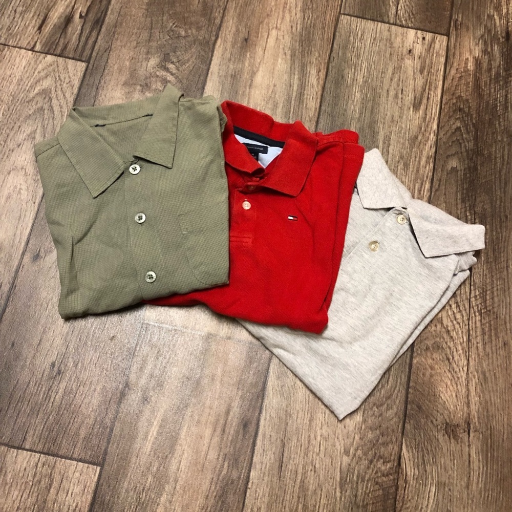 Boys Shirt Bundle Lot M-L Tommy Hilfiger Polo Dress Shirt | Preppy Casual  10-12